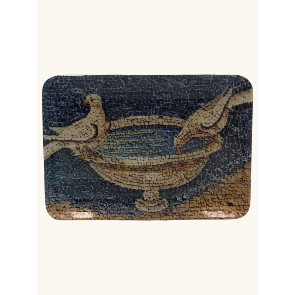 RDE Import Inc Roman Mosaic Doves Drinking Fountain Tray Made in Italy Vintage